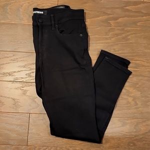EXPRESS Black Mid Rise Skinny Jeans
